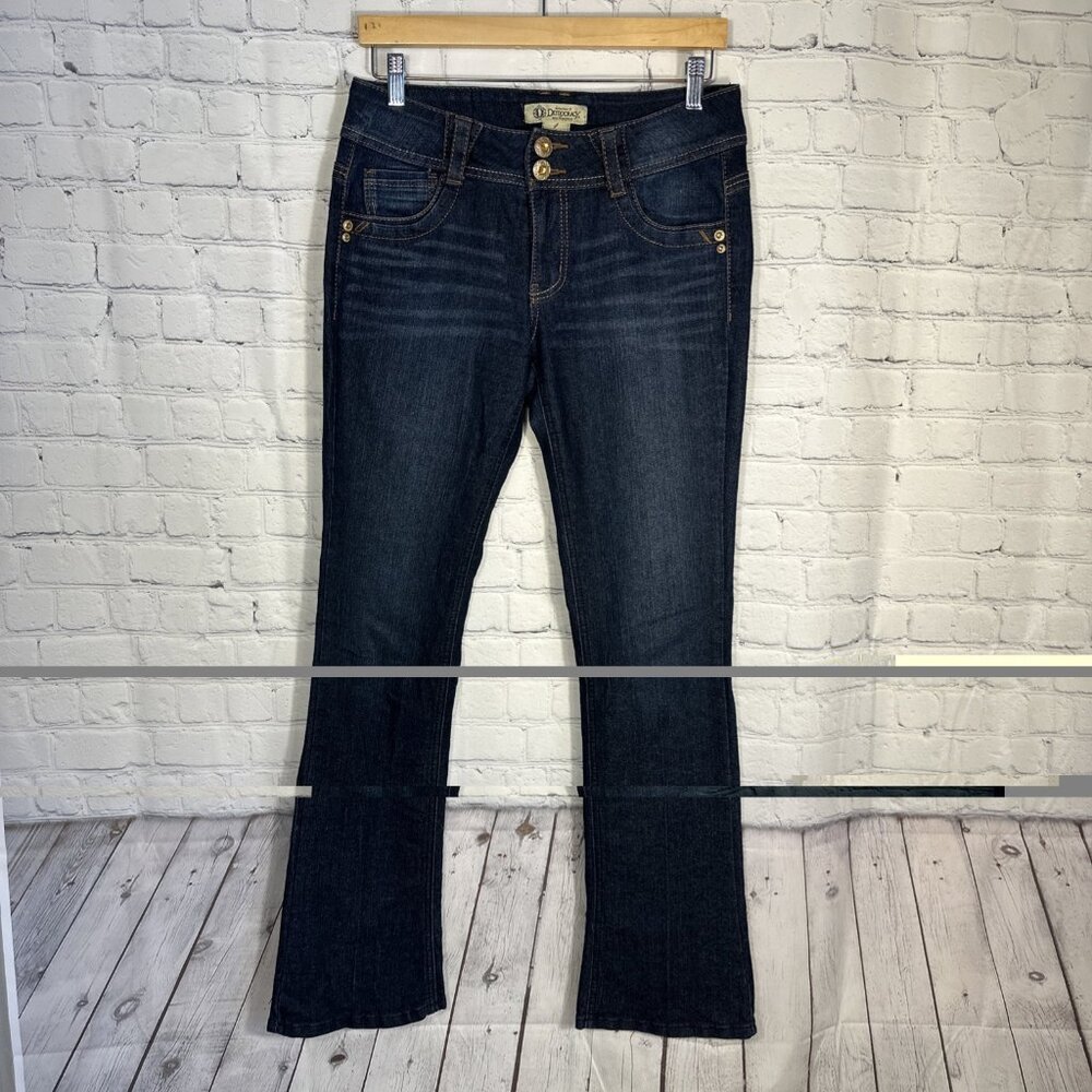 Democracy Jeans Womens 4 “Rebel Barely Boot” Stretch Denim Low Rise Dark Wash